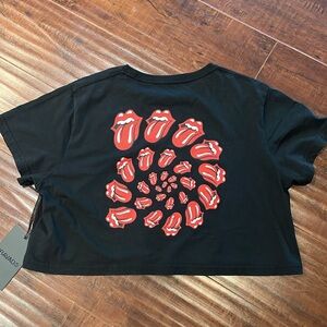 New Rolling Stones Crop Tee by Bravado, Black, Size Small, NWT!
